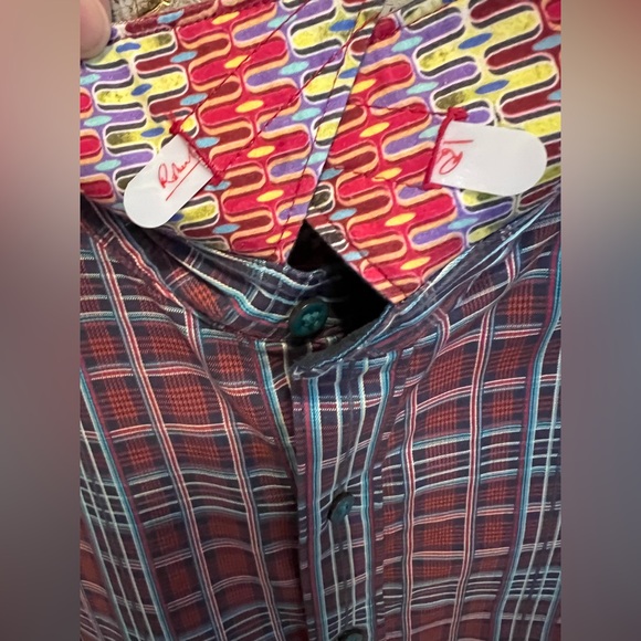 Classic Fit Plaid Flip Cuff Embroidered Button-Up | Robert Graham | Men’s Large - Picture 14 of 17